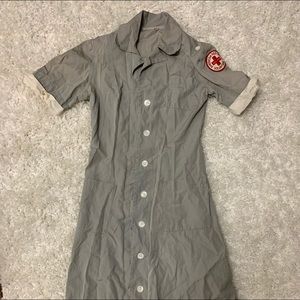 True vintage Red Cross nurse uniform dress.